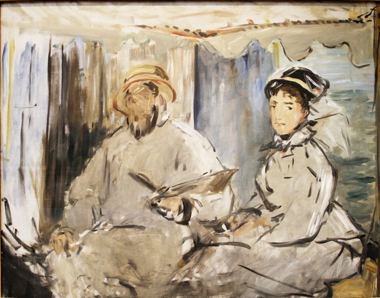 Monet ve svém studiu od Édouard Manet