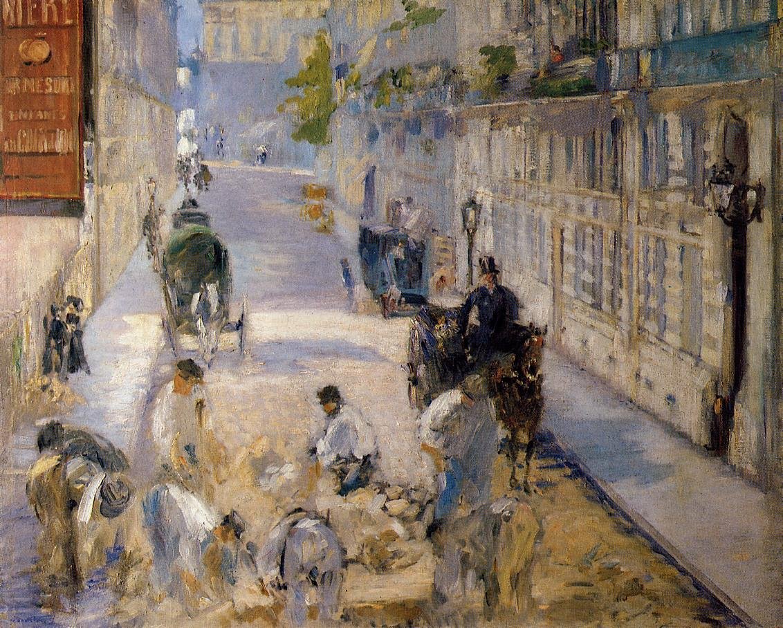 Dlažba na Rue Mosnier od Édouard Manet