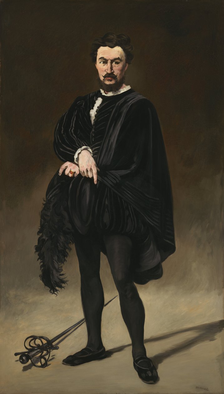 Philibert Rouvière jako Hamlet od Édouard Manet