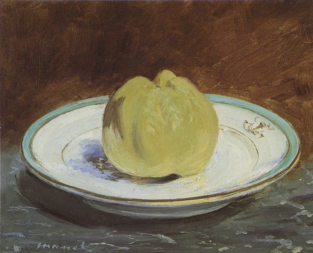 Jablko na talíři od Édouard Manet