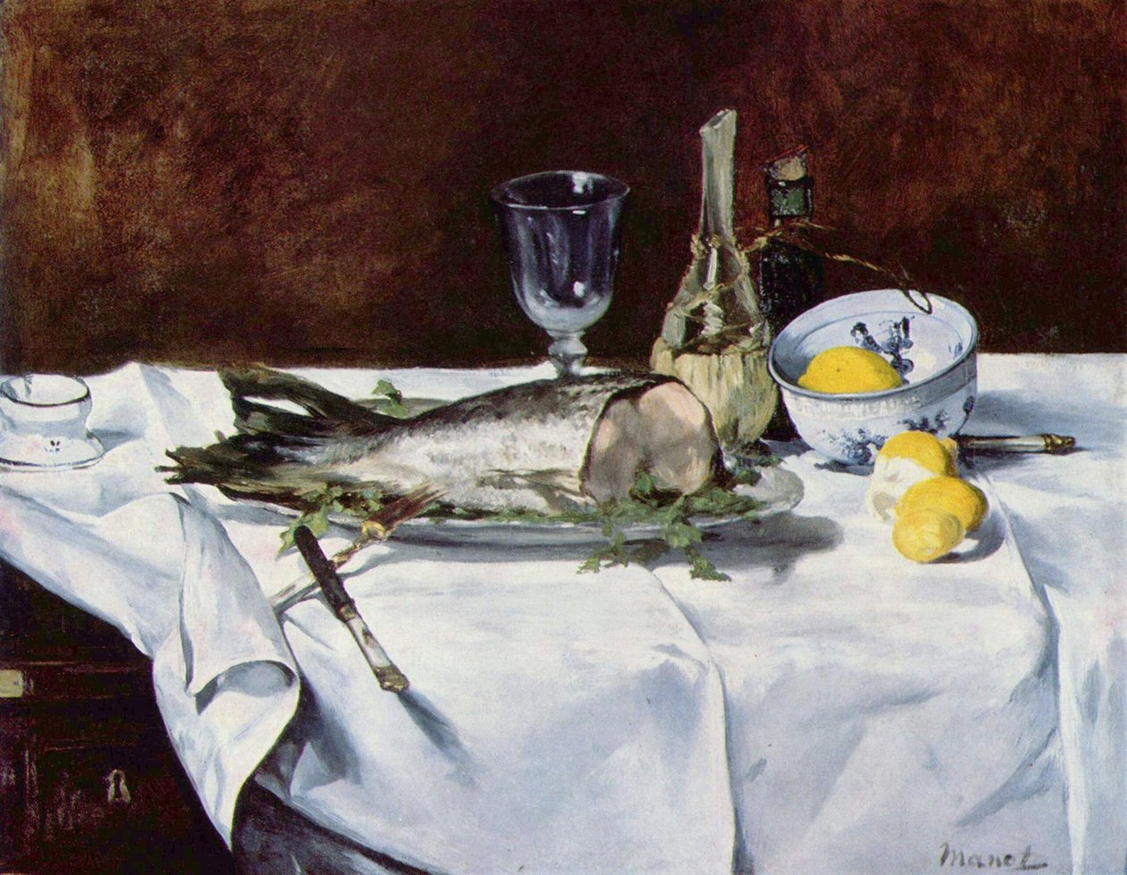 Zátiší s lososem od Édouard Manet