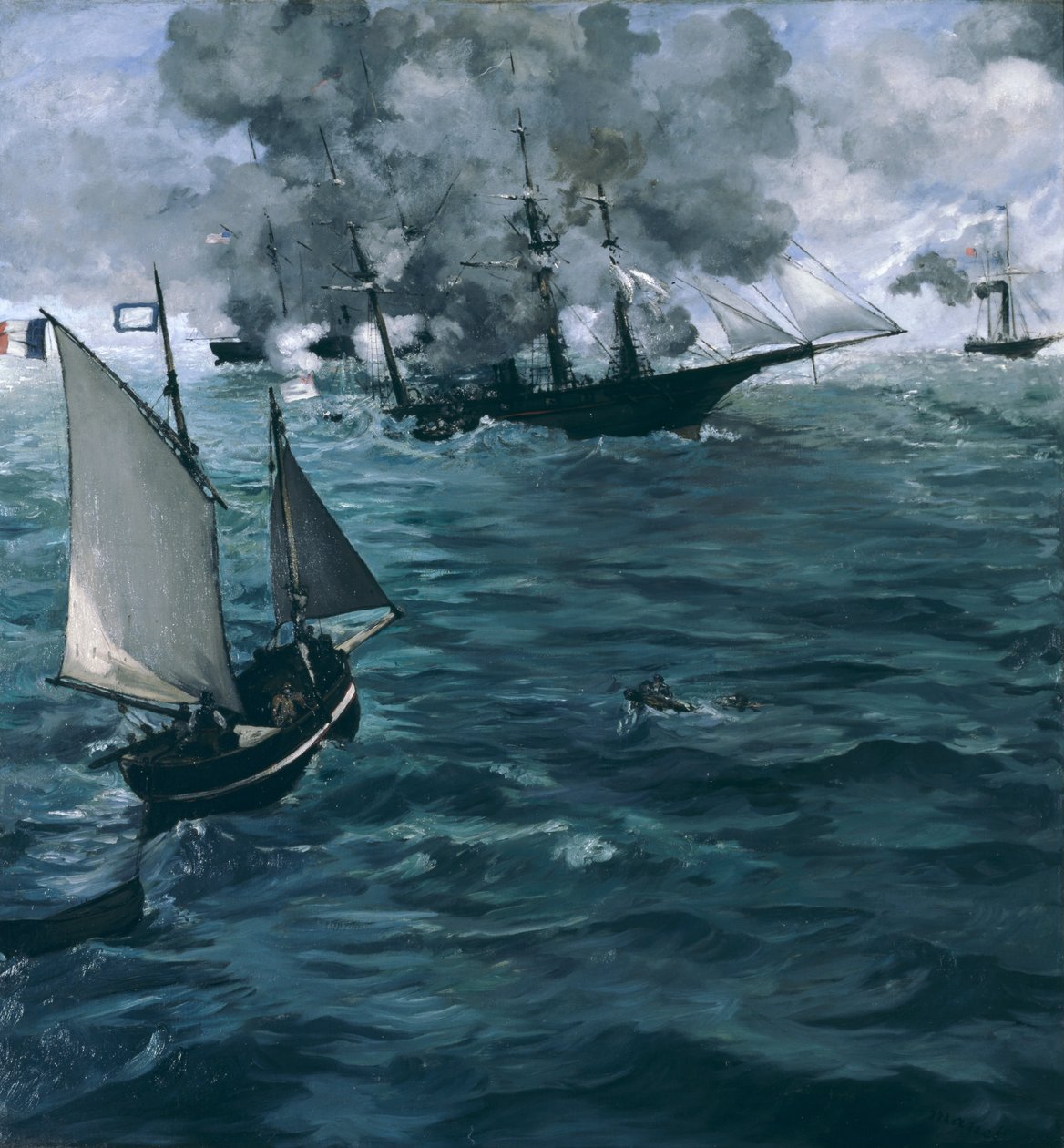 Bitva U.S.S. Kearsarge a C.S.S. Alabama od Édouard Manet