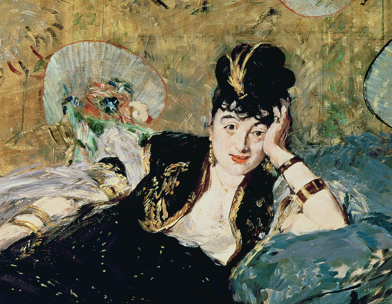 Dáma s vějíři, Portrét Niny de Callias, kolem 1873-74 (detail 42292) od Édouard Manet