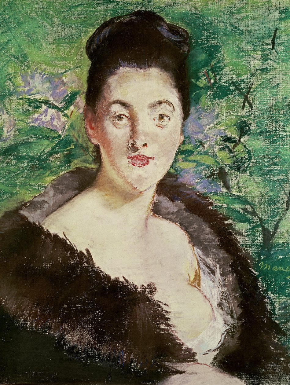 Žena v kožichu (pastel) od Édouard Manet