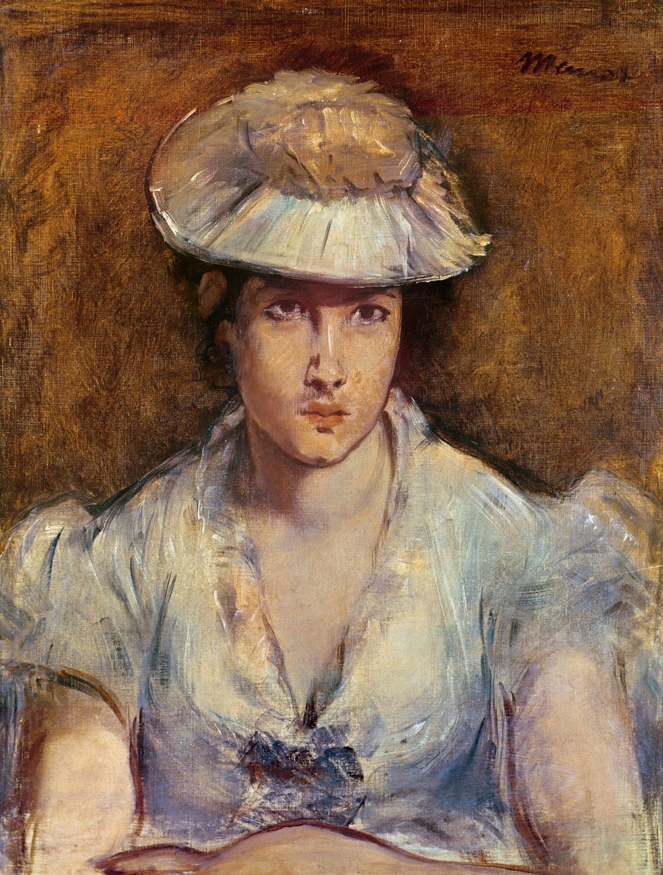 Mladá dívka oblečená v bílém nebo Marguerite Gauthier-Lathuille, kolem roku 1878 od Édouard Manet