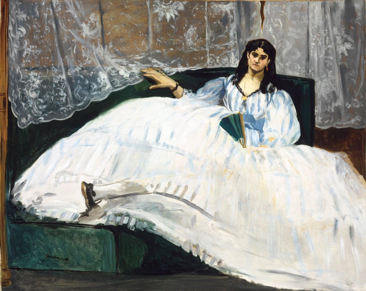 Žena s vějířem od Édouard Manet