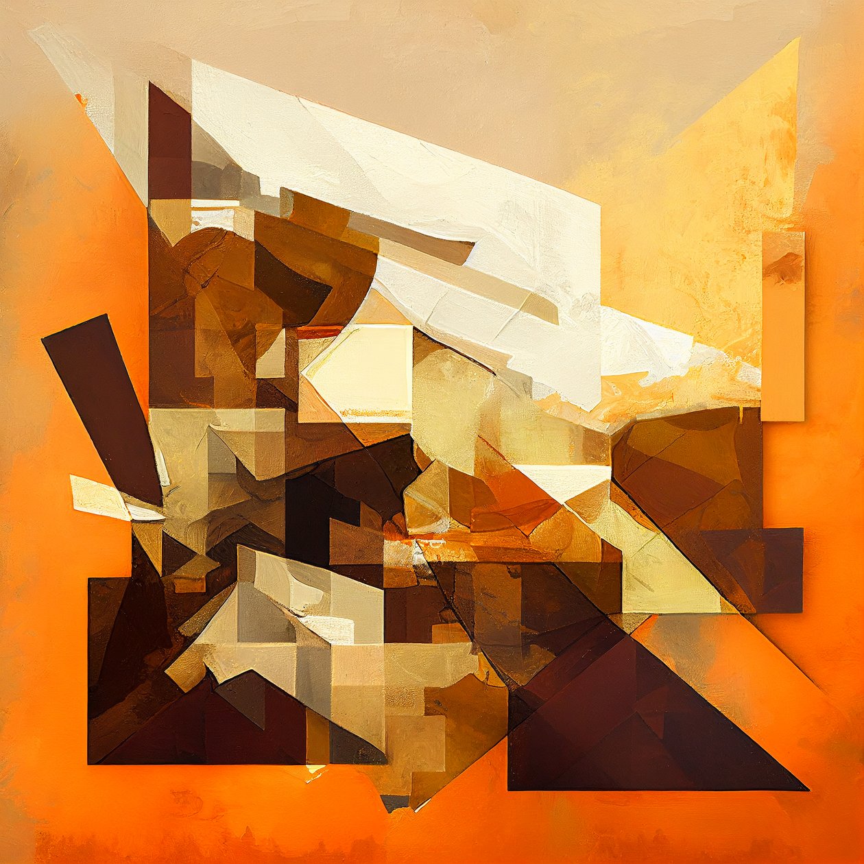 Abstraktní malířské umění terakota, Wall Art | Obrazy na plátně od F. Abderrahim