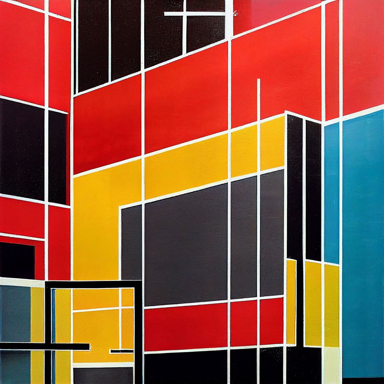 Geometrické architektonické tvary malba na plátně, nástěnné umělecké tisky od F. Abderrahim