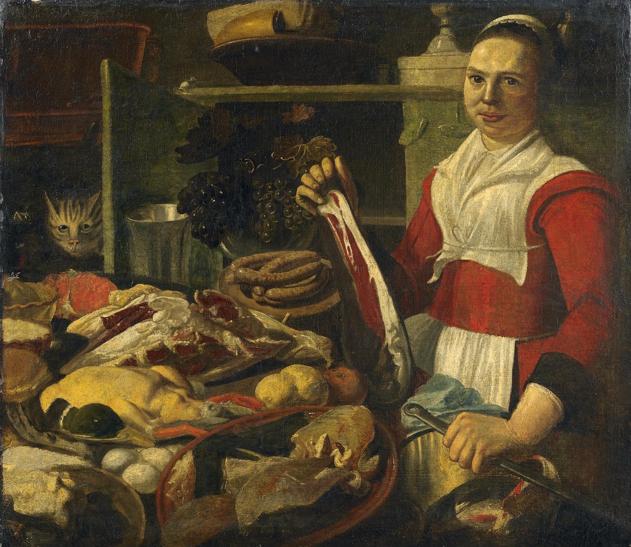 Velké kuchyňské zátiší od follower of Pieter Corneliusz. van Rijck