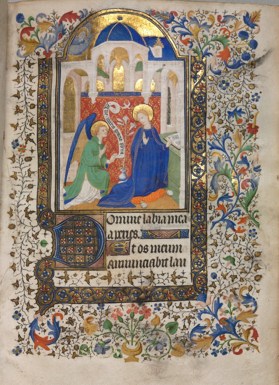 Kniha hodin (použití Paříže): Zvěstování od follower of Boucicaut Master