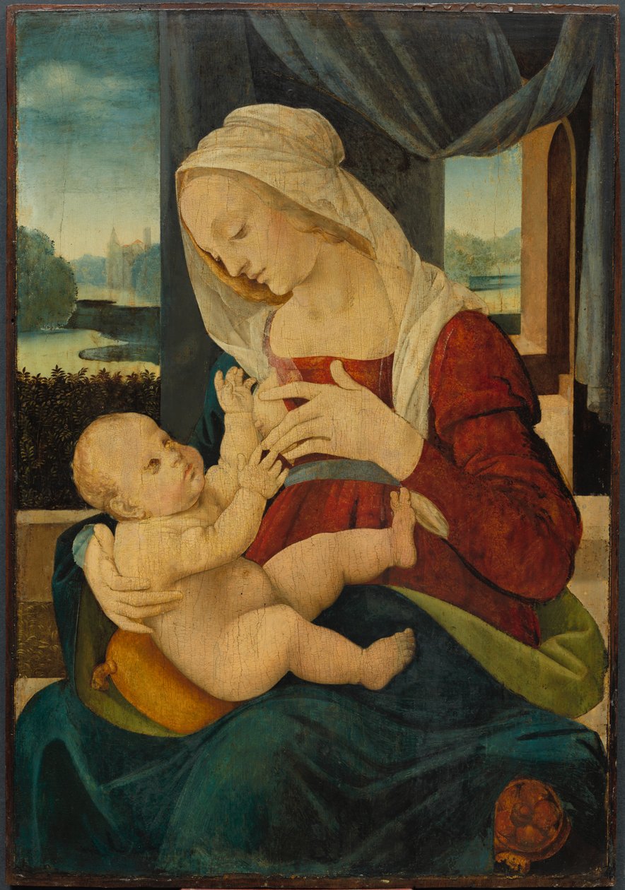 Panna a dítě od follower of Lorenzo di Credi