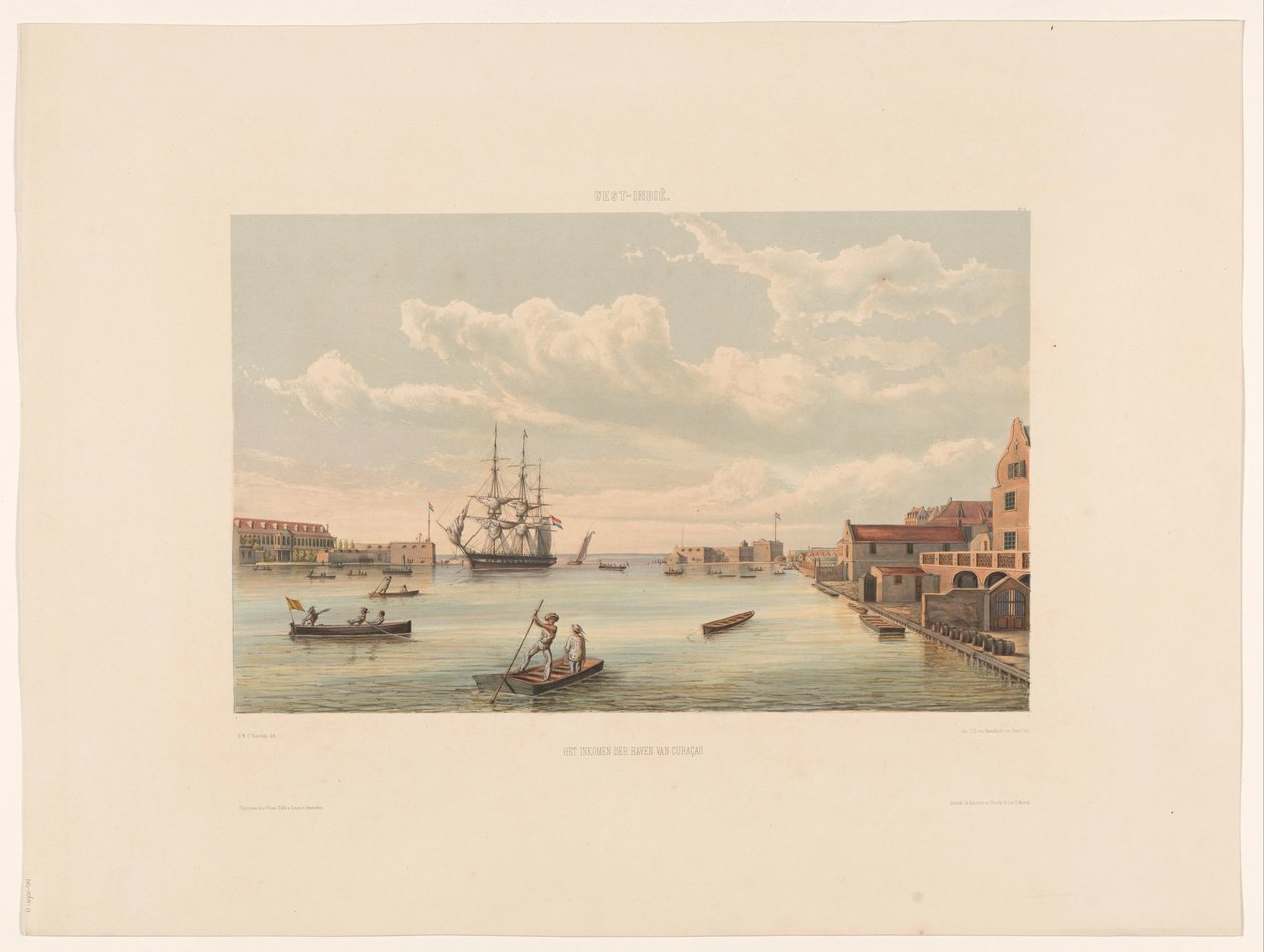 Willemstad Příjem přístavu Curaçao (název na předmět) od jonkheer Jacob Eduard van Heemskerck