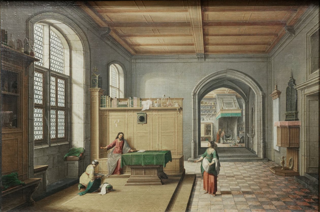 Ježíš s Martou a Marií od Hendrik van Steenwyck