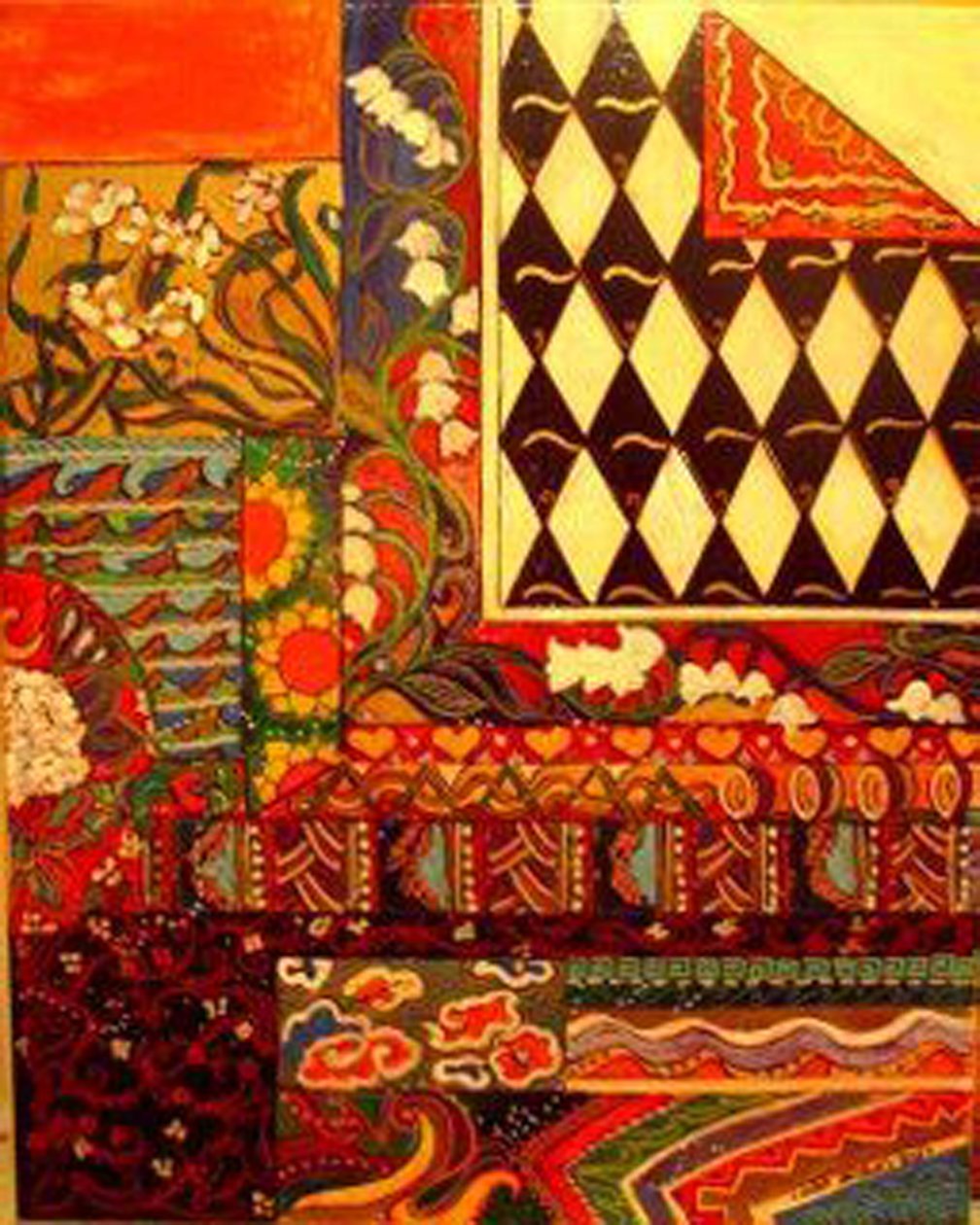Detailní oblíbené vzory, 2012 (akryl,tuš) od linda arthurs