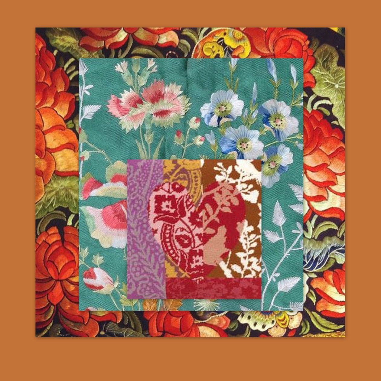 PRETTY FLORAL COLLAGE, 2018 (kombinovaná technika) od linda arthurs