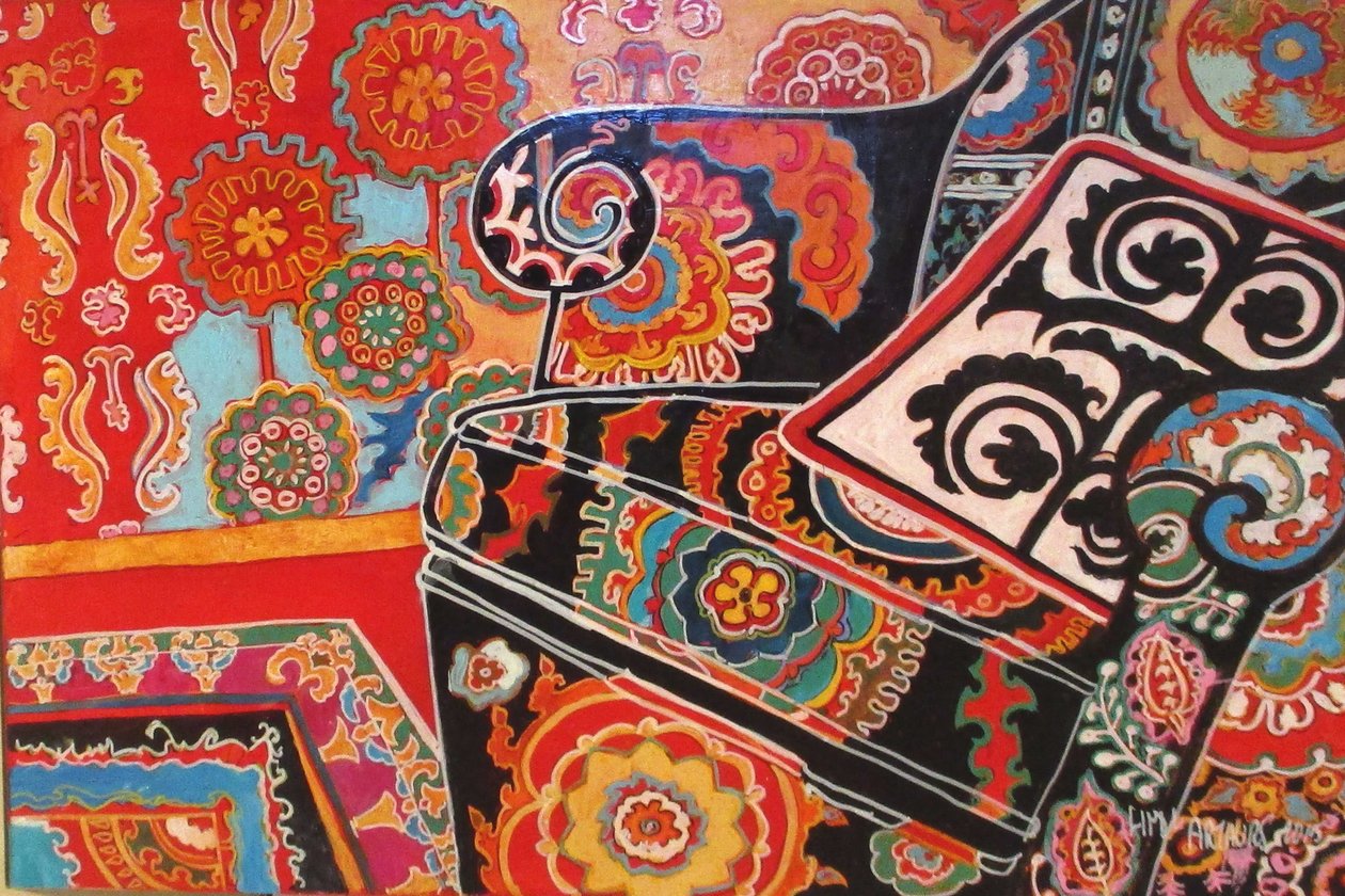Suzani Decor, 2016 (mix, akryl, tuš, olej) od linda arthurs