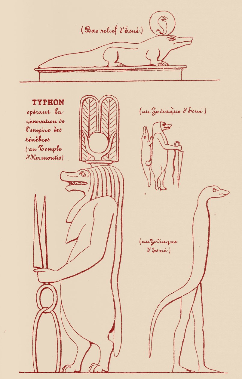 Egyptské symboly tajfonu od Éliphas after Lévi