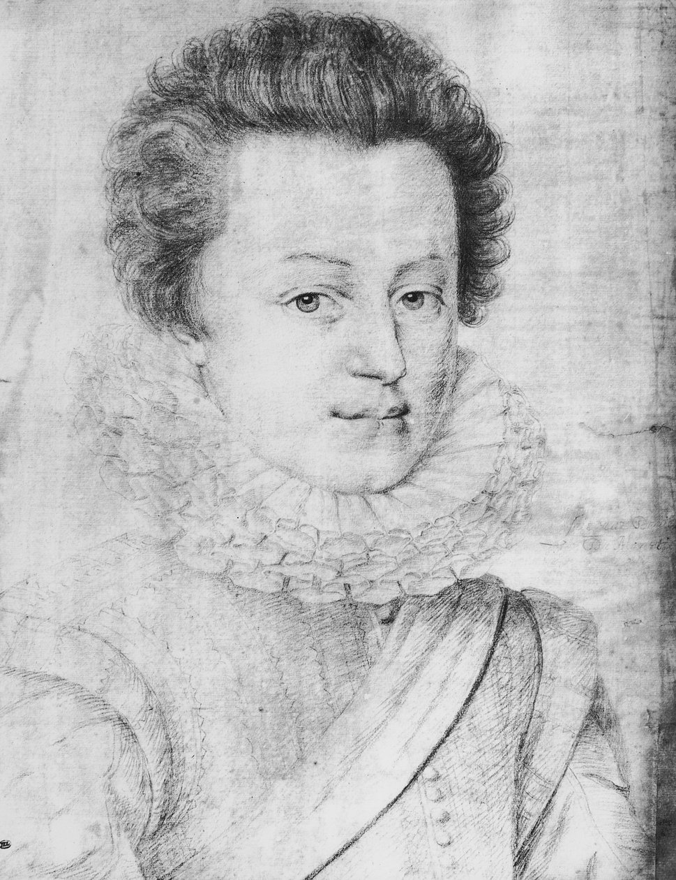 Portrét Césara de Bourbon (1594-1665), vévody de Vendome od Daniel Dumonstier or Dumoustier