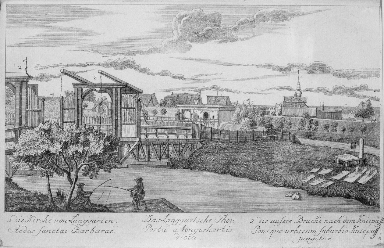 Městská brána v Gdaňsku s Dlouhými zahradami, z knihy "Padesát pohledů na Gdaňsk", vyryl Matthaeus Deisch (1724-89) 1761-65 od Friedrich Anton Lohrmann or Lormann