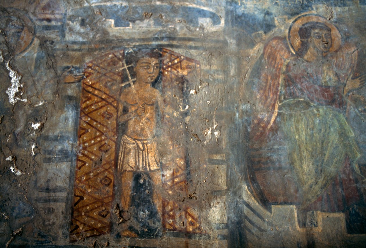 Anděl, freska v kostele Plemeniana, Kréta, Řecko (foto) od Theodore Charles Ange Coquelin