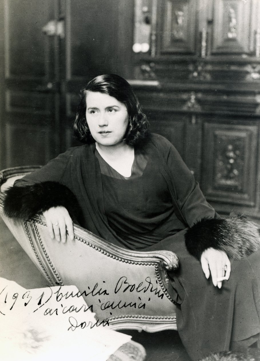 Emilia Cardona Boldini v Paříži v roce 1931, manželka Giovanniho Boldiniho (1842-1931) (černobílá fotografie) od Theodore Charles Ange Coquelin