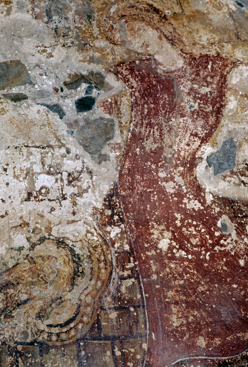 Freska v byzantském kostele Agios Georgios, Vathi, Kréta, Řecko (foto) od Theodore Charles Ange Coquelin