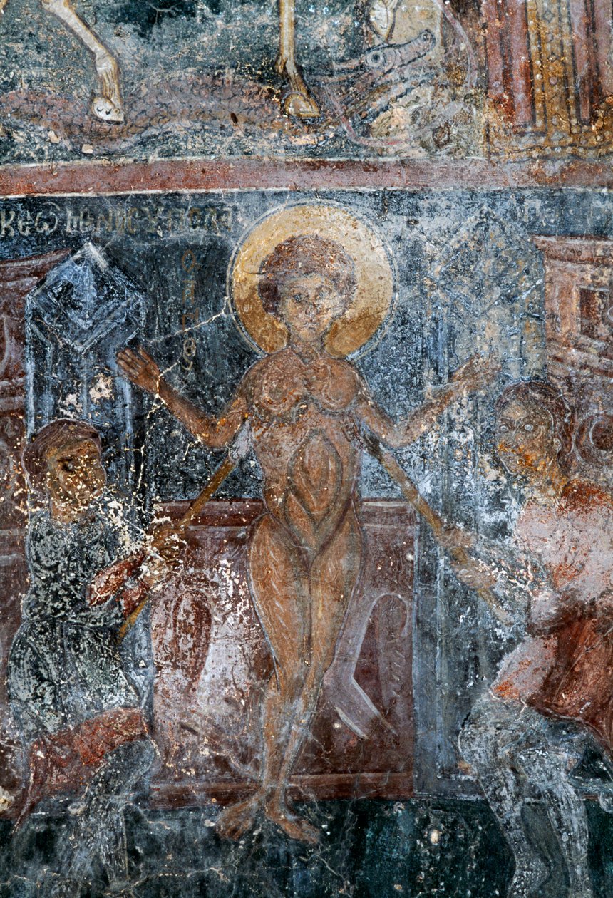 Umučení Krista, freska v byzantském kostele svatého Jiří, Komitades, Kréta, Řecko (foto) od Theodore Charles Ange Coquelin