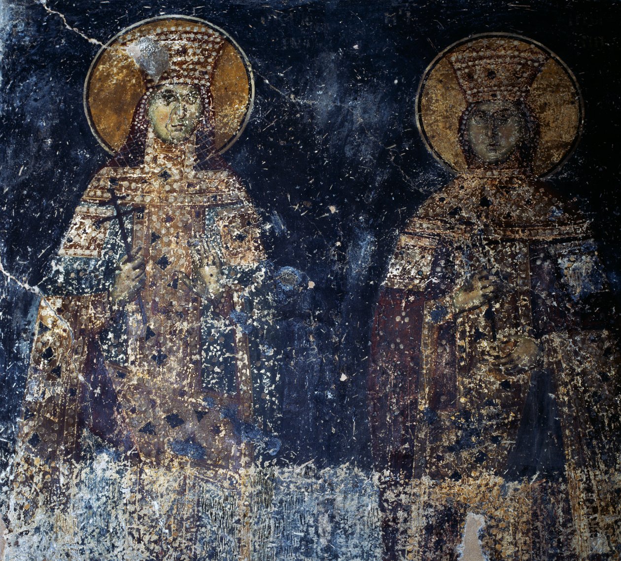 Svatí, freska v byzantském kostele Sotiras Christos, Veria, Střední Makedonie, Řecko od Theodore Charles Ange Coquelin