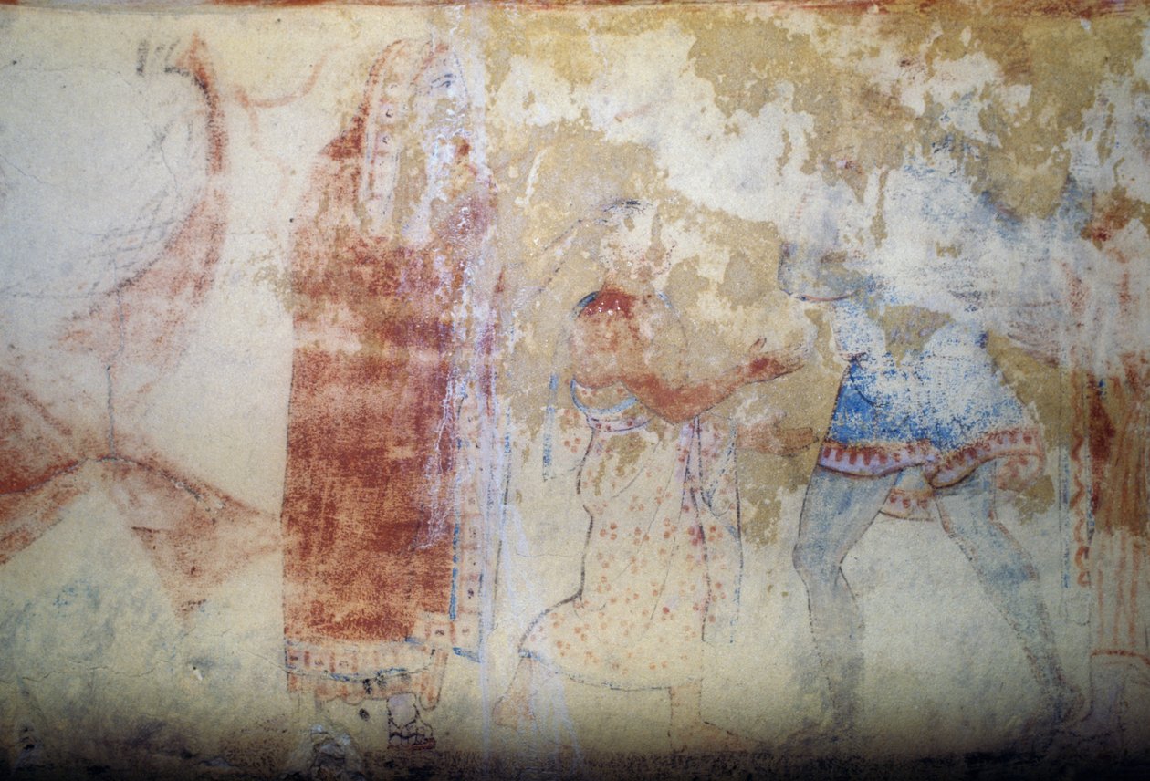 Žena a mládí, freska, Hrobka modrých démonů, nekropole Tarquinie (Seznam světového dědictví UNESCO, 2004), Lazio, Itálie, etruská civilizace, 5. století před naším letopočtem (foto) od Theodore Charles Ange Coquelin
