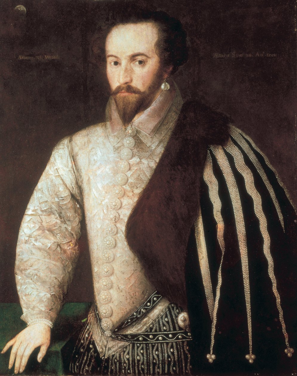 Portrét sira Waltera Raleigha (1554 - 1618). Obraz připisovaný Federico Zuccaro (nebo Zuccari) (1549 - 1609). 1588. Londýn, National Portrait Gallery. od or Zuccaro Federico Zuccari