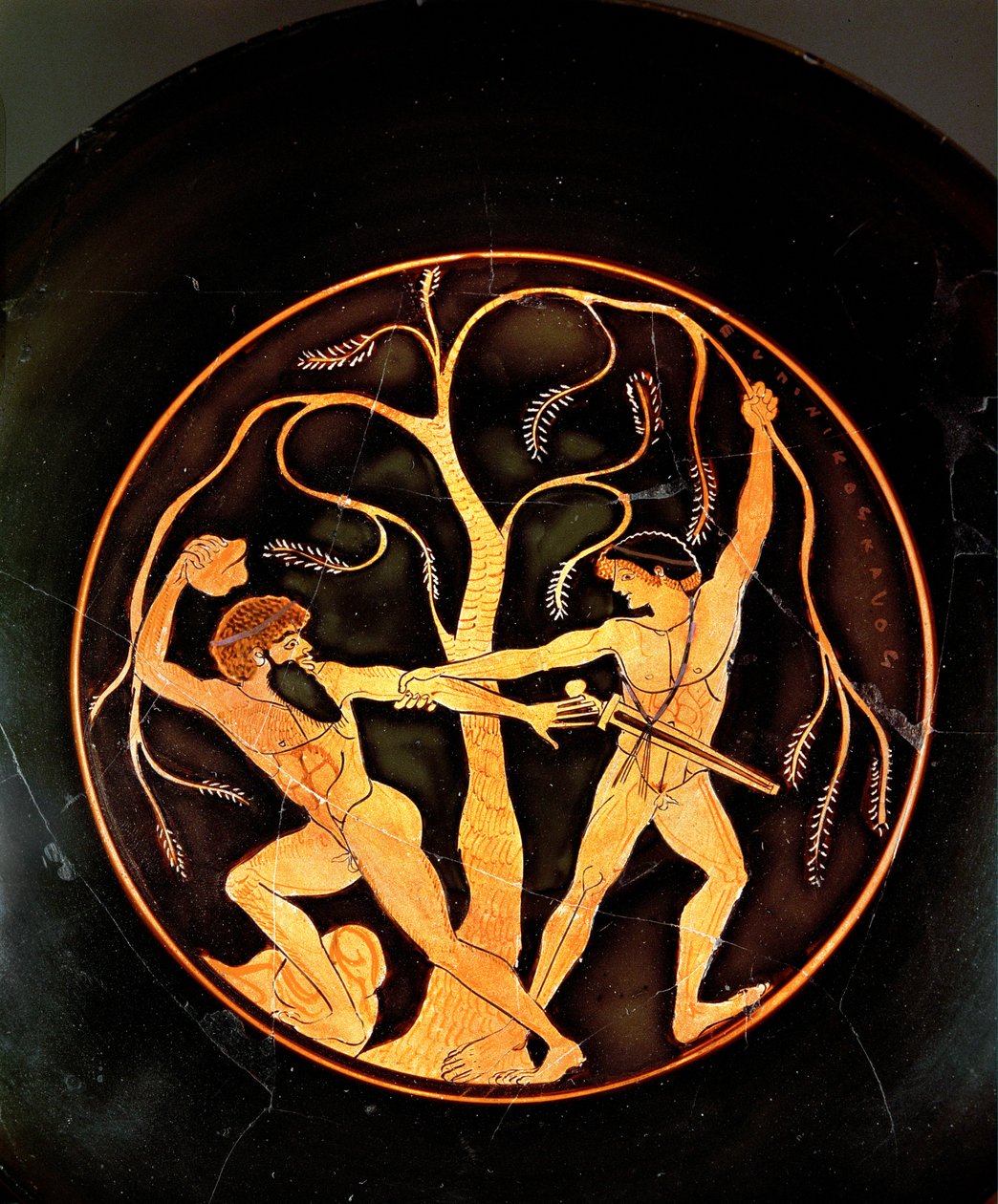 Theseus s loupežníkem Sinisem (keramika) od painting Elpinikos