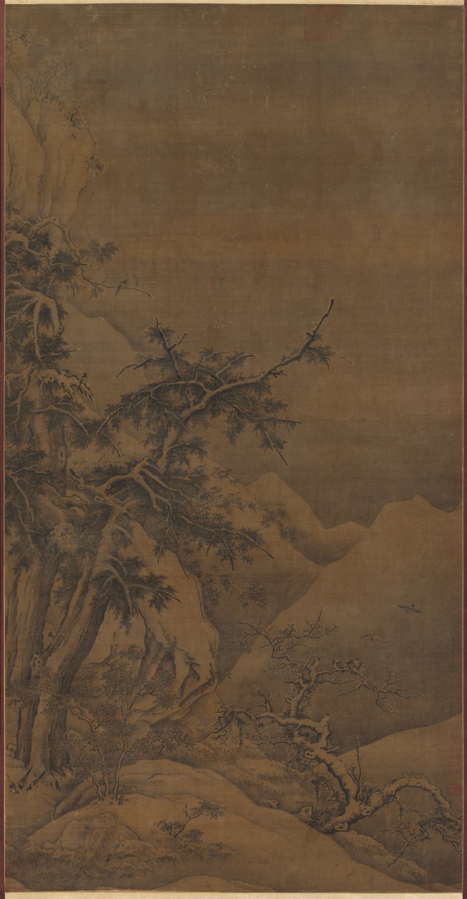 Ptáci v háji v horské zimní krajině od possibly by Gao Tao
