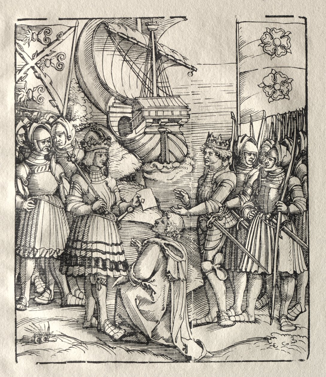 Maxmilián uzavírá mír s Jindřichem VII od possibly by Peter Flötner