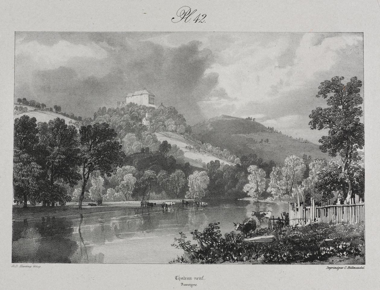 Malebné a romantické cesty starověkou Francií. Auvergne: Nový zámek od probably by Antoine Louis Barye