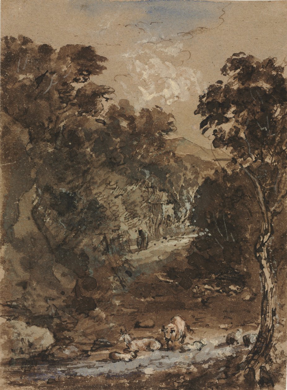 Krajina s hospodářskými zvířaty od probably by the so called Premier Engraver