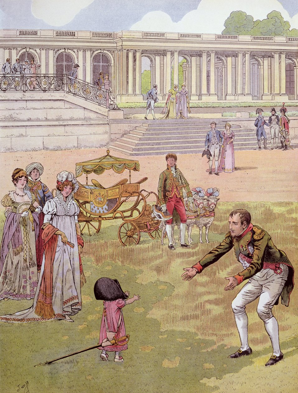 Napoleon (1769-1821) Hraní si s římským králem (1811-32) ilustrace z 