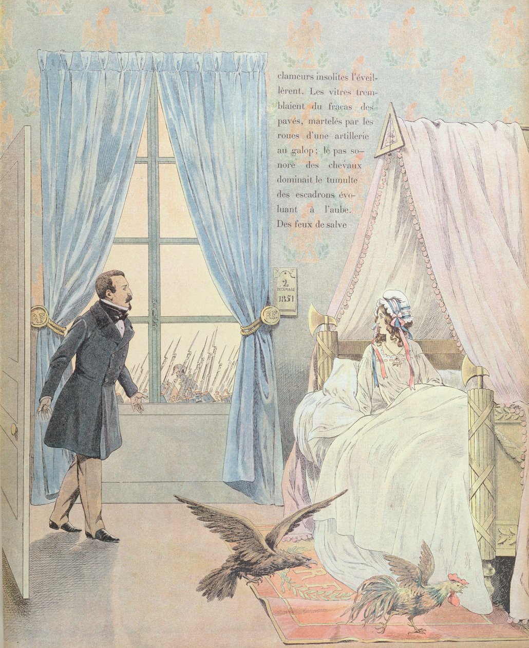 Napoleon III. a Francie během státního převratu 2. prosince 1851, publikováno v knize "Les Trois Couleurs France" od Georgese Montorgueila, Paříž, 1900. od Jacques Marie Gaston Onfray de Breville (Job)