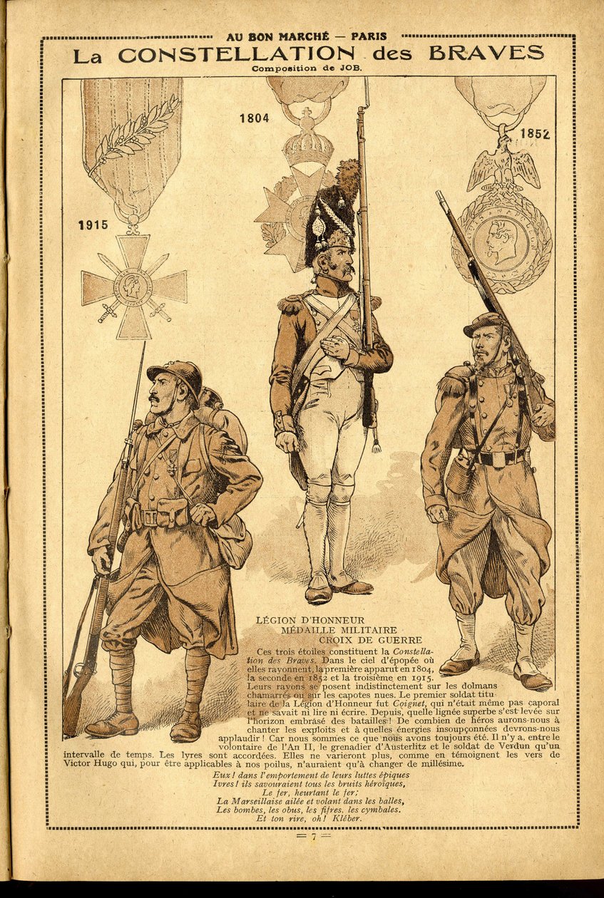 Deník Bon Marche 1917 - Ilustrace Job (Jacques Marie (Jacques-Marie) Gaston Onfray a Breville) (1858-1931): 1905 od pseudonym for Onfray de Breville Jacques Job