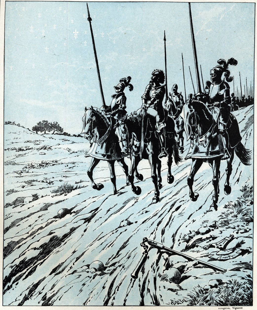Vše je ztraceno, pro čest Františka I. (1494 - 1547) jeho matce po porážce bitvy u Pavie v roce 1525 proti Karlu V. (nebo Karlu V. 1500-1558). Ilustrace Job (Jacques Marie Gaston Onfray a Breville) (Jacques-Marie) (1858-193 od pseudonym for Onfray de Breville Jacques Job