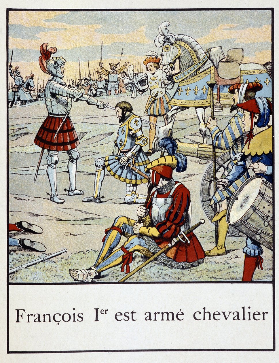 Francois 1er je rytířská zbraň – v „“Malé historii Francie““ od Jacquese Bainvilla, ed. Hříva od pseudonym for Onfray de Breville Jacques Job