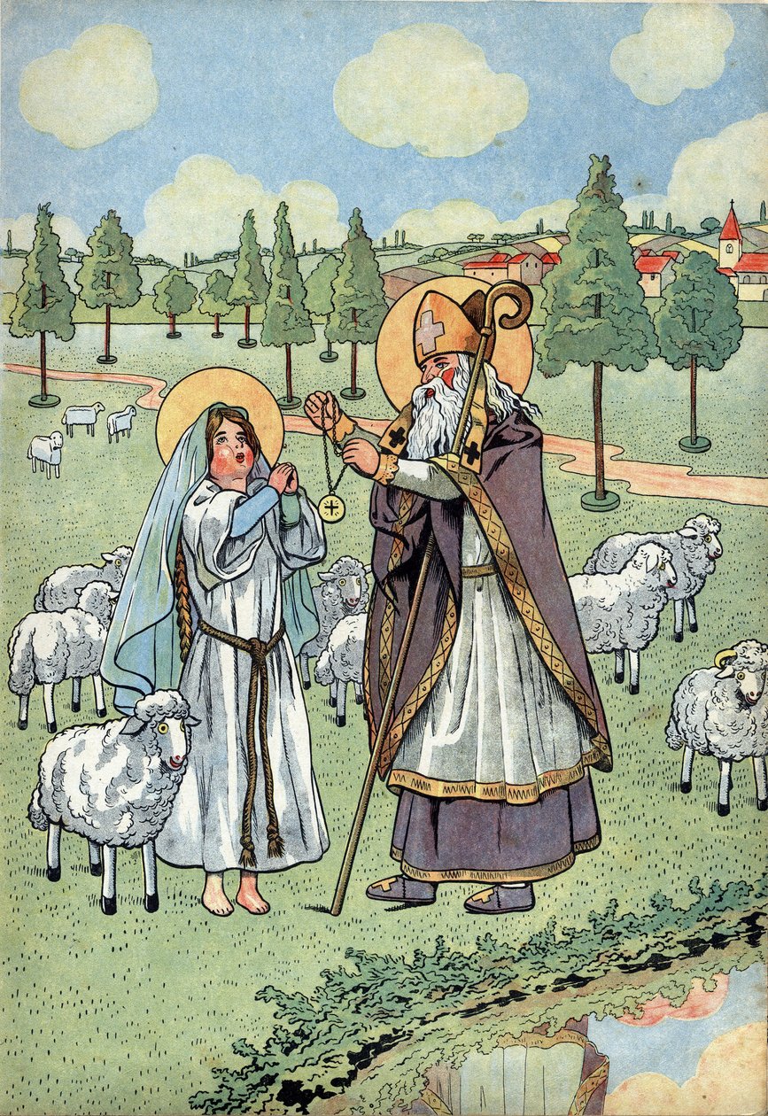 Dějiny Francie. Scéna ze života Sainte Genevieve s hračkami: Předvečer Saint Germain d