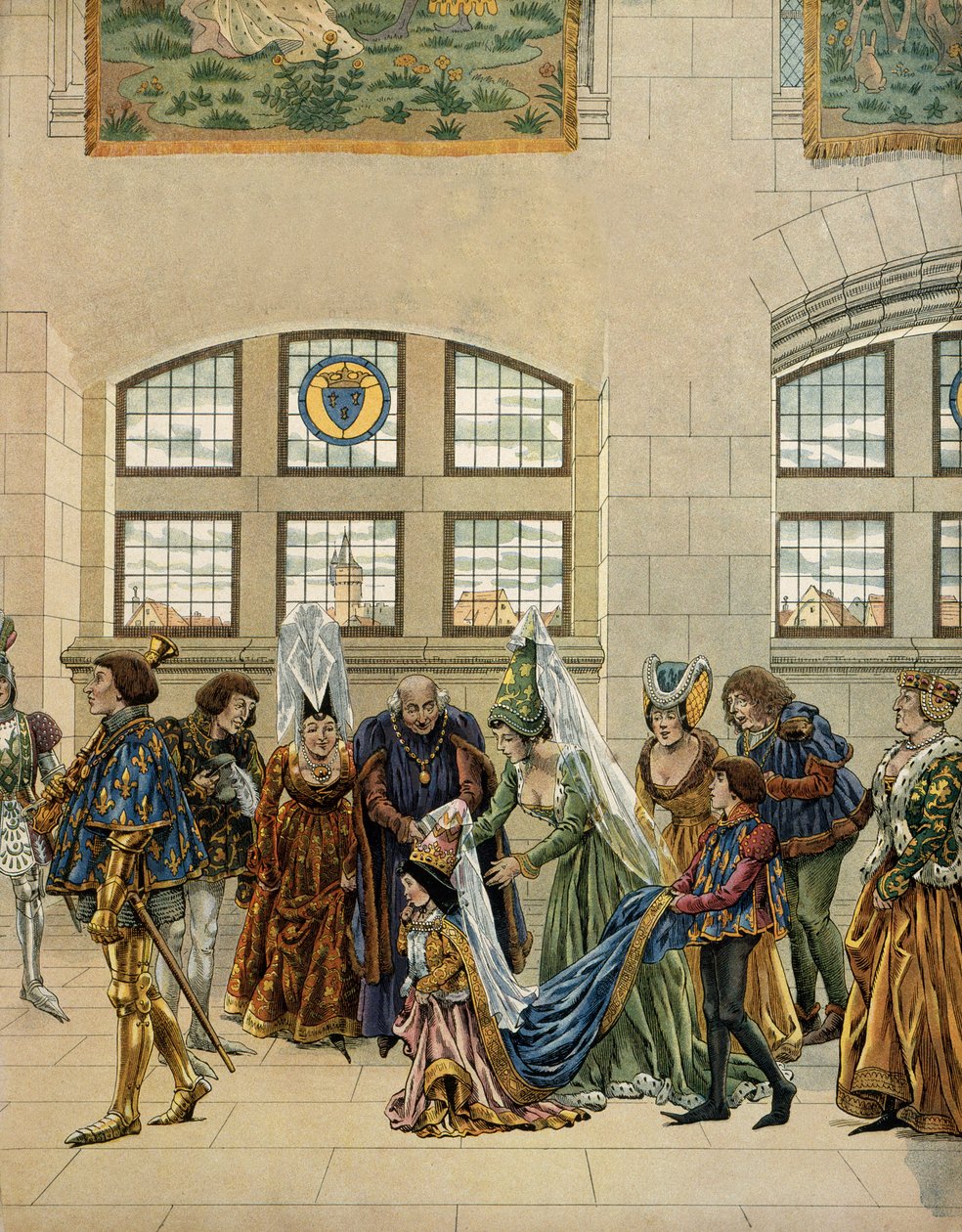 Historie Francie ve středověku (středověk): Markéta, arcivévodkyně rakouská (1480-1530), dcera Maxmiliána Habsburského, malé snoubenky dauphina, vstoupila na francouzský dvůr, aby byla přítomna delfínovi (který se stal francouzský král C od pseudonym for Onfray de Breville Jacques Job