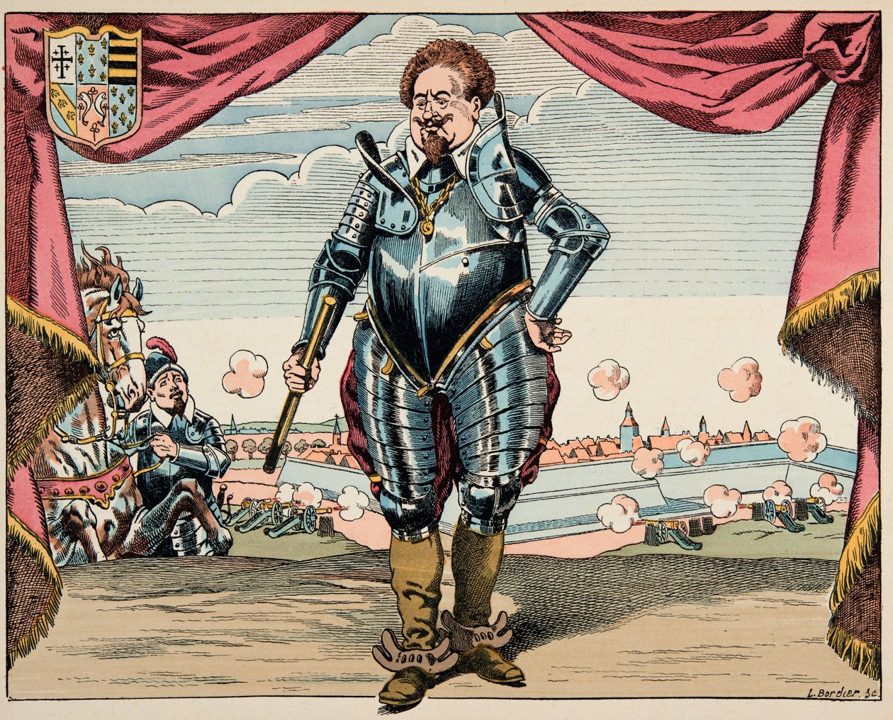 Ilustrace převzatá z knihy „Le bon roy Henri“, kterou ilustroval Jacques Marie Gaston Onfray de Breville dit JOB (1858-1931): Portrét Charlese de Lorraine (1554-1611), vévody z Mayenne, vojevůdce Ligy, nepřítel Jindřicha IV. - Soukromá sbírka od pseudonym for Onfray de Breville Jacques Job