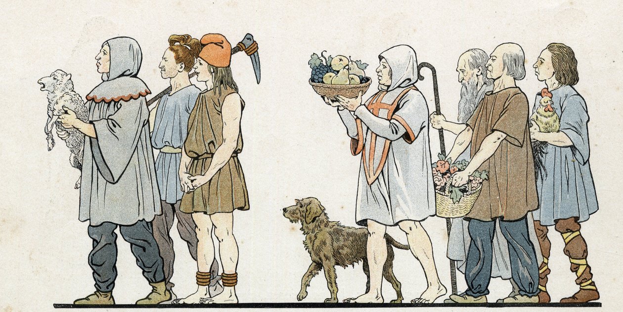 In „Francie, jeho příběh vyprávěný G. Montorgueilem, imagee by Job““ 1896. Soukromá sbírka. od pseudonym for Onfray de Breville Jacques Job