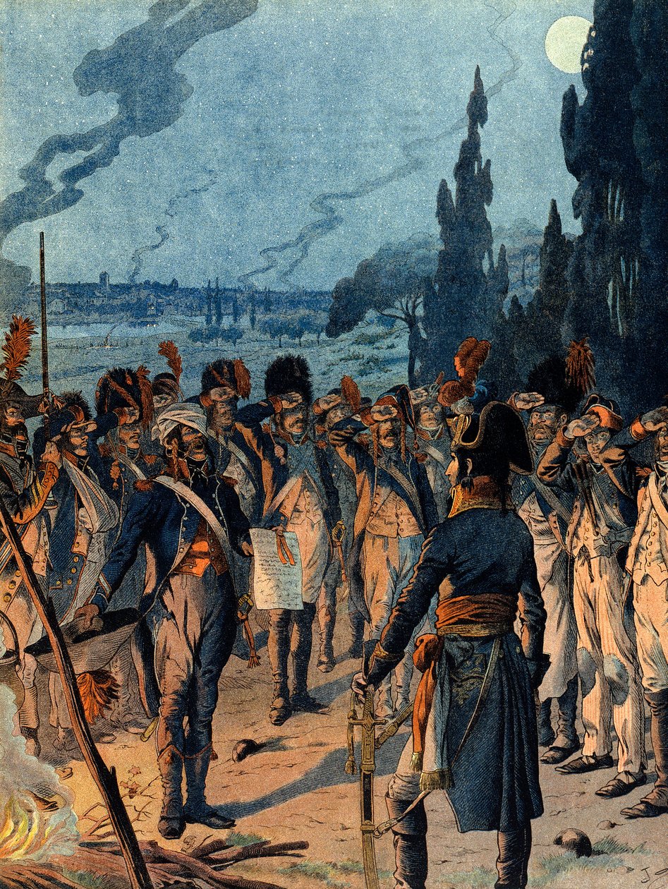 Italské tažení: Večer bitvy u Lodi 10. května od pseudonym for Onfray de Breville Jacques Job