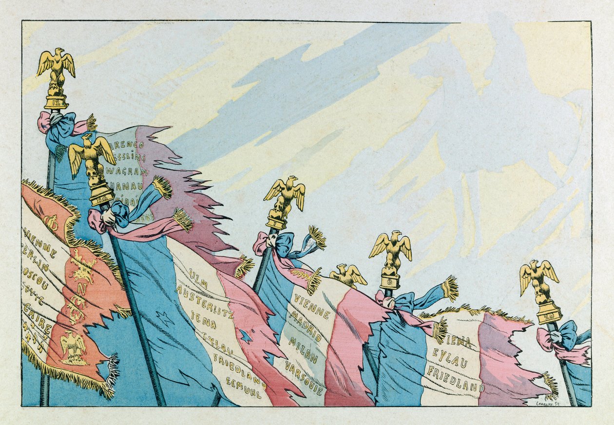 Jacques Marie Gaston Onfray de Breville zvaný JOB (1858 - 1931); Ilustrace z knihy „Les epees de France“: Napoleonovi orli; Coll, Share od pseudonym for Onfray de Breville Jacques Job