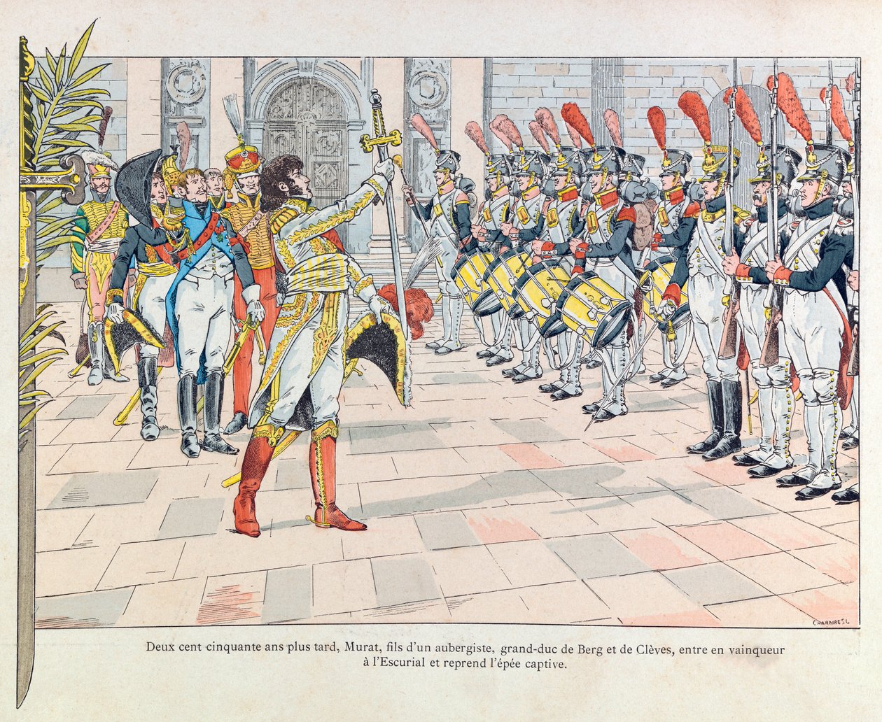 Jacques Marie Gaston Onfray de Breville dit JOB (1858 - 1931); Ilustrace z knihy „Les epees de France““: Joachim Murat a l