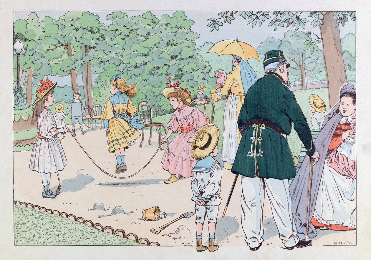 Jacques Marie Gaston Onfray de Breville dit JOB (1858 - 1931); Ilustrace z knihy „Les epees de France““: Strážce náměstí v 19. století; Coll, Part od pseudonym for Onfray de Breville Jacques Job