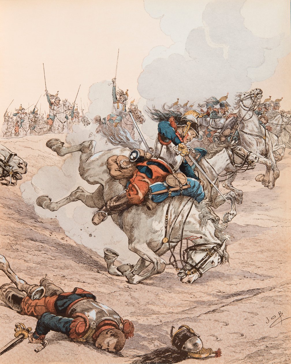 Jacques Marie Gaston Onfroy de Breville dit JOB (1858-1931) - Pověření bitevních lodí v bitvě u Reichshoffen (nebo Fréeschwiller Woerth) v roce 1870, soukromá sbírka od pseudonym for Onfray de Breville Jacques Job
