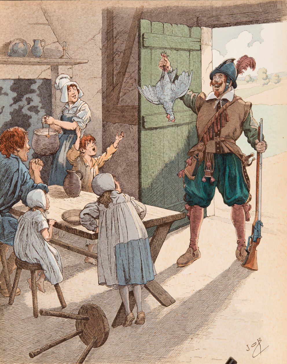 Jacques Marie Gaston Onfroy de Breville dit JOB (1858-1931) - Nočník v době Jindřicha IV. (1553-1610), soukromá sbírka od pseudonym for Onfray de Breville Jacques Job